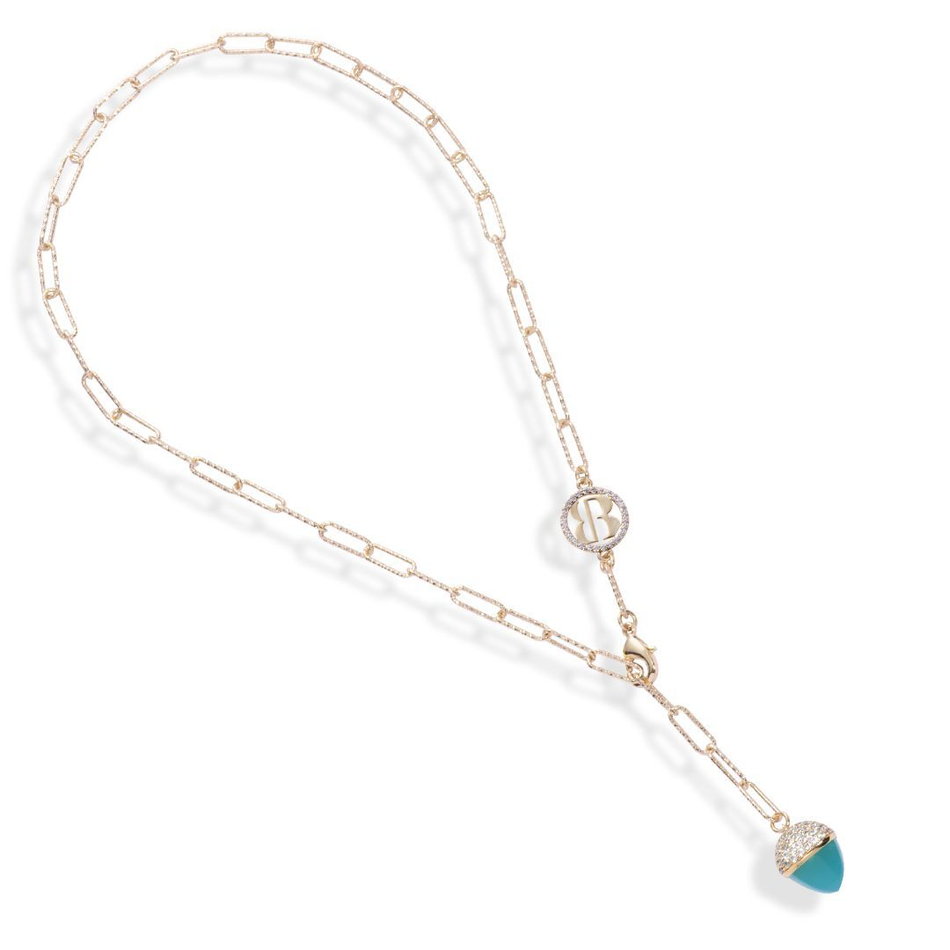 Колье Boccadamo Caleida KGR006DZ BL/G с кристаллами Swarovski, покрытием золотом