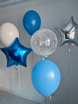 Голубые воздушные шары на грузиках №2541