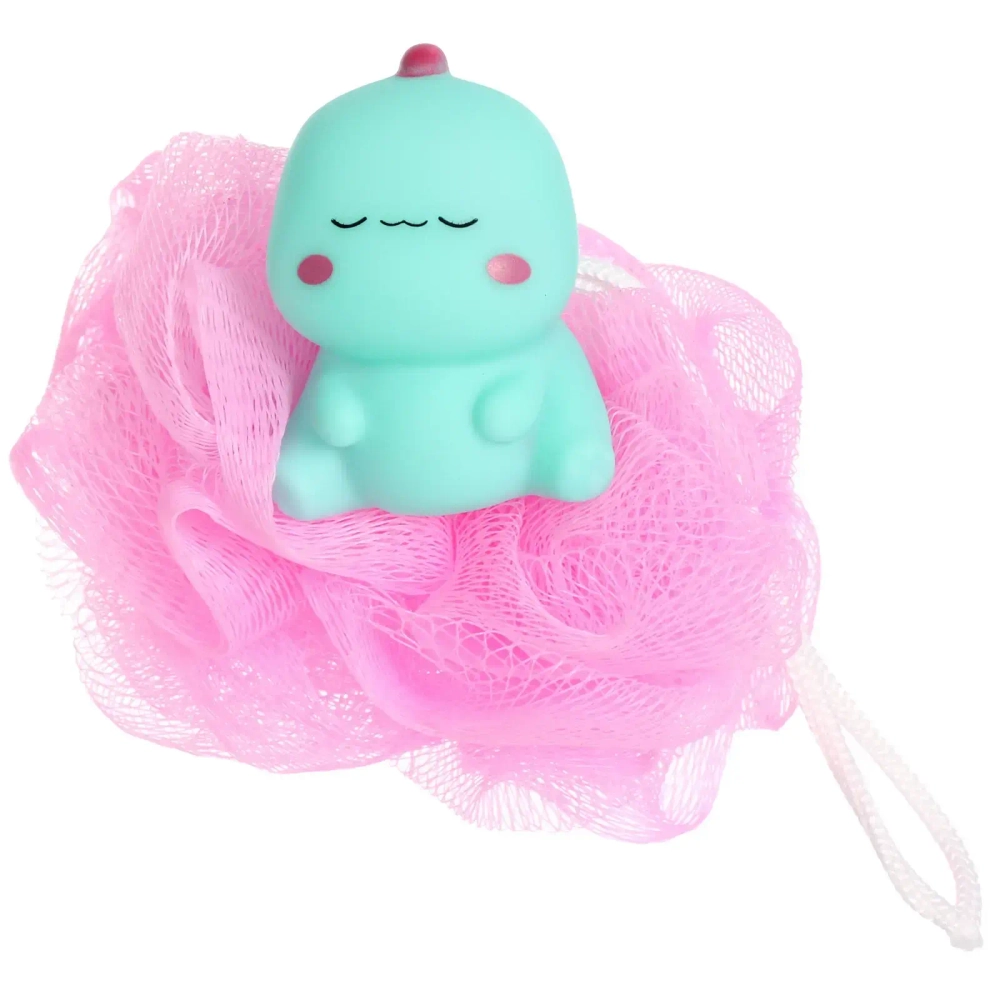 Мочалка-шар для тела полипропиленовая детская «Baby Boom - Дино Флаппи», цвет розовый, 20гр, d-11см