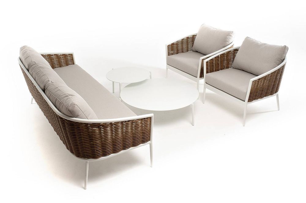 "Тоскана" лаунж-зона из искусственного ротанга, цвет соломенный