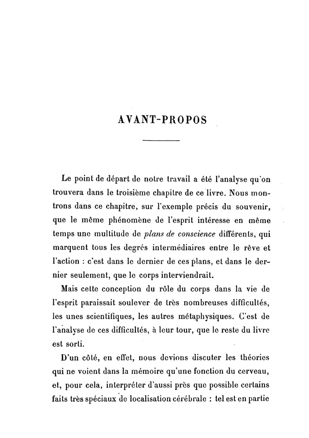 Matière Et Mémoire. Essai Sur La Relation Du Corps À L'esprit | H. Bergson