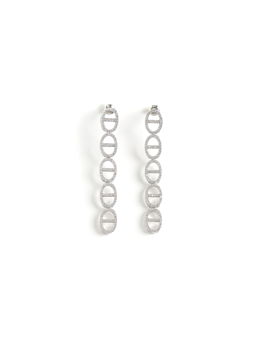 Серьги "Gess shine long" Silver