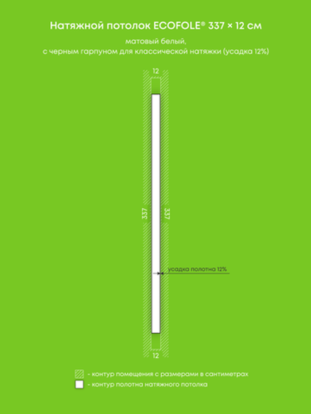 Натяжные потолки 0.4 м2, 11 м2