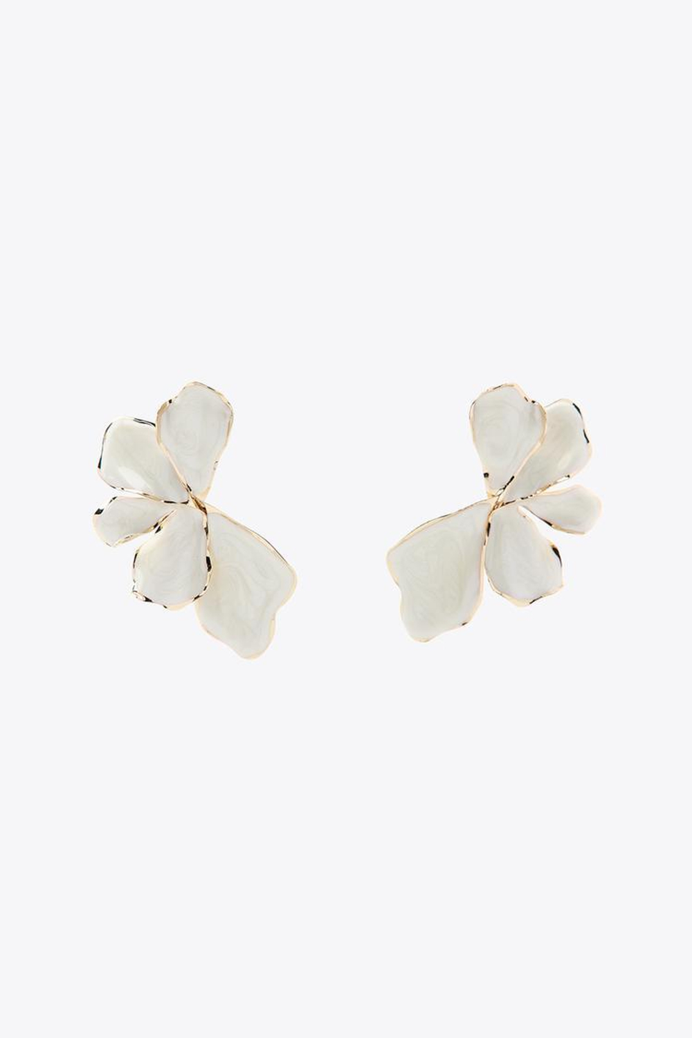 ZARA ЭМАЛИРОВАННЫЕ СЕРЬГИ-ВЕЕРА, ЗОЛОТИСТЫЙ