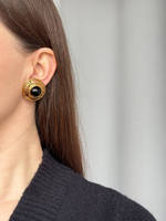 Клипсы с чёрными кабошонами Sonia Rykiel