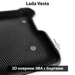 Передние автомобильные коврики ЭВА с бортами для LADA Vesta (18-н.в.)