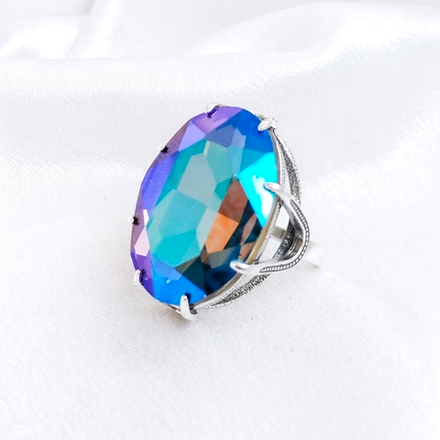 "Северн.сияние Aurora" кольцо в серебряном покрытии из коллекции "Дефиле" от Jenavi