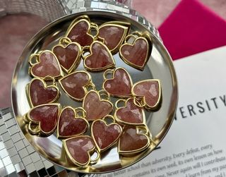 Подвеска "Сердце" 23,5х19мм, из клубничного кварца