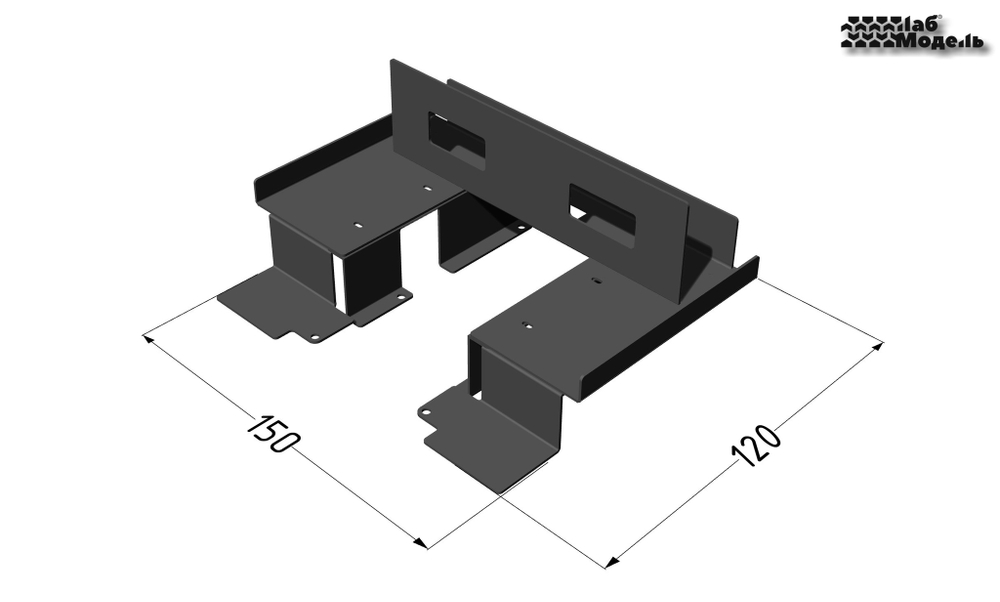 Steel technical floor in the truck cab in 1/14 scale