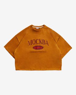 Футболка Укороченная Москва горчичная