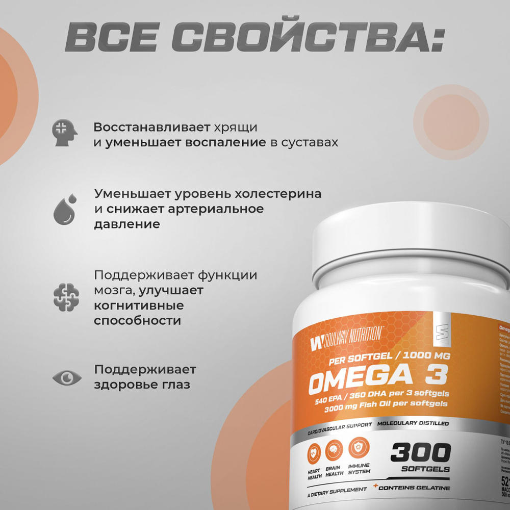 Омега 3 3000 мг 300 капсул