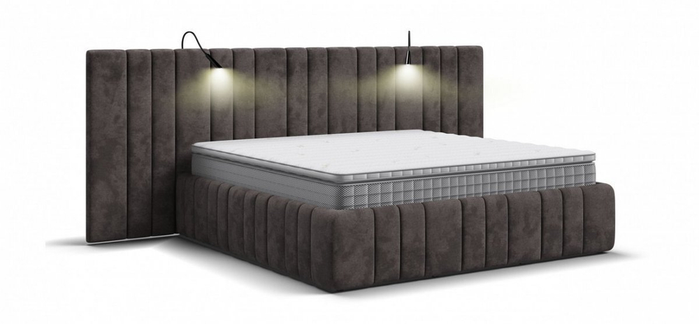 Кровать BOSS INFINITY 180*200 велюр Alkantara серый