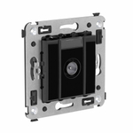 Розетка TV оконечная в стену, "Avanti", "Черный квадрат"