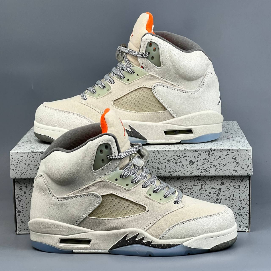 Кроссовки Nike Jordan 5 #399 (беж.)