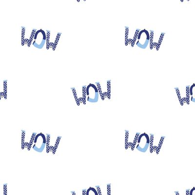 seamless pattern, WOW letters, people shaped letters