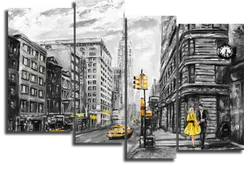 Модульная картина "Рисунок Нью-Йорк"