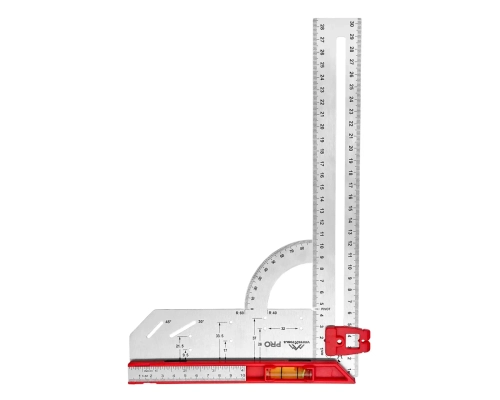 УГОЛЬНИК УНИВЕРСАЛЬНЫЙ VERTEXTOOLS PROFI ДЛЯ МАРКИРОВКИ, ПОДВИЖНАЯ ШКАЛА, INOX+ABS толщина 1,7 мм