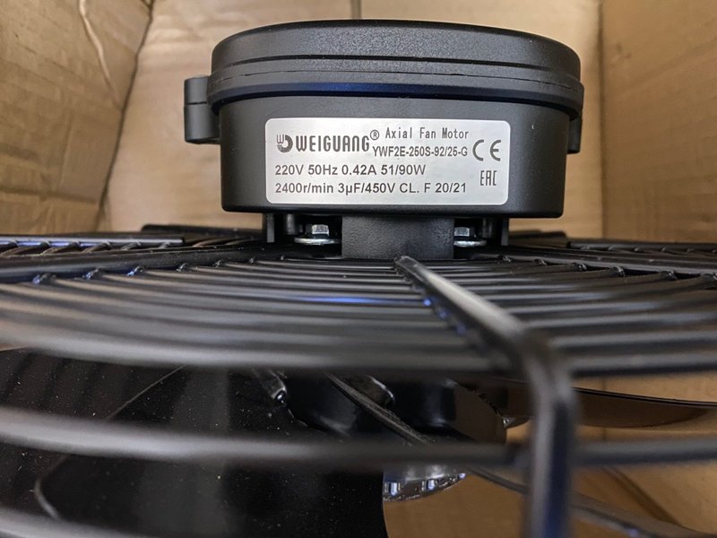 Высокотемпературный жаростойкий вентилятор (+80°C) YWF2E-250HT