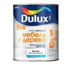 Краска Dulux мебель и дерево BW матовая 0,75 л Белый цвет