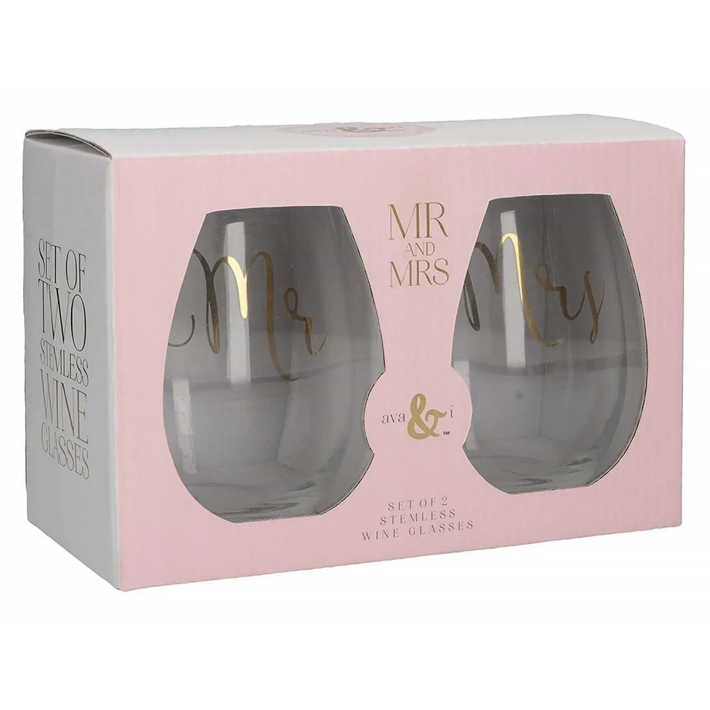 Kitchen Craft Набор из 2 бокалов для вина Mr & Mrs 590 мл