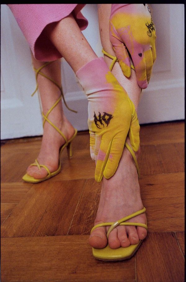 Перчатки Smile желтые - фото 5