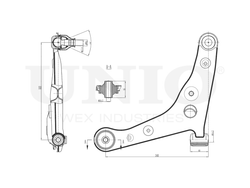 Рычаг подвески поперечный передний нижний правый UNIO SSP-40022