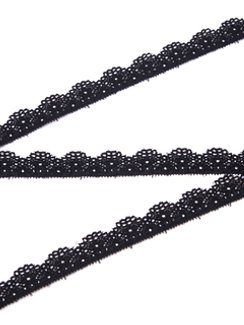 02-39 Кружево узкое эластичное 1,5 см, черный 170