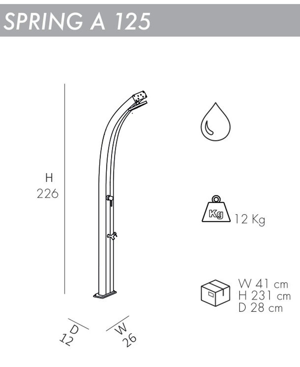 Душ уличный Arkema Spring A 125, оранжевый