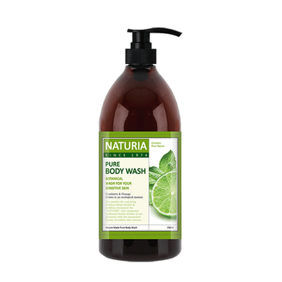 Гель для душа увлажняющий с ароматом мяты и лайма 750 мл Evas Naturia Pure Body Wash Wild Mint & Lime