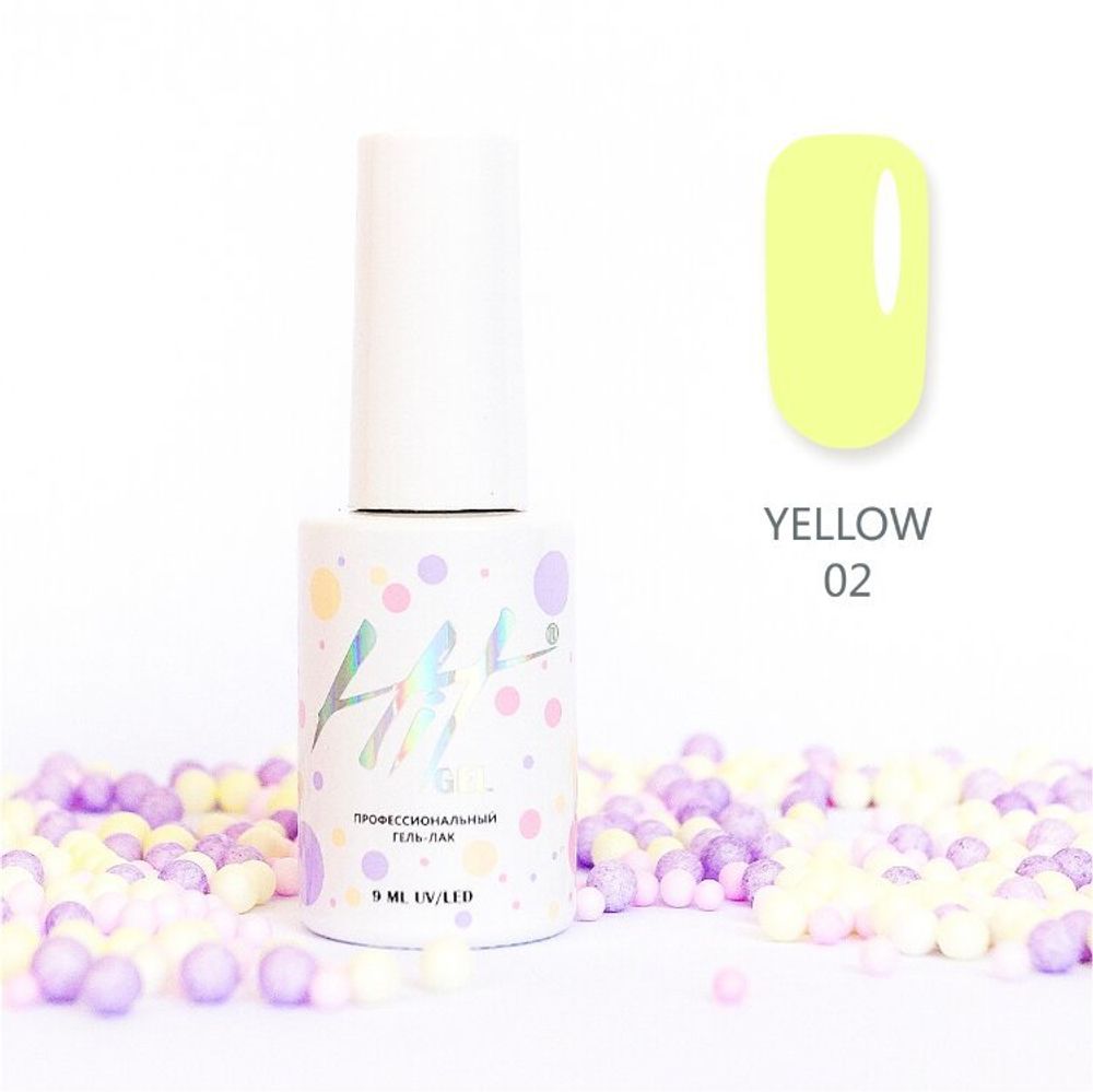 Гель-лак Yellow ТМ &quot;HIT gel&quot; № 02, 9 мл