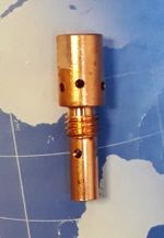 142.0001 Держатель / Вставка / Свеча, предназначен для установки контактного наконечника М6, в ручных и автоматизированных сварочных горелках полуавтоматической сварки MIG/MAG серий МВ 25 АК, MB25EVO;