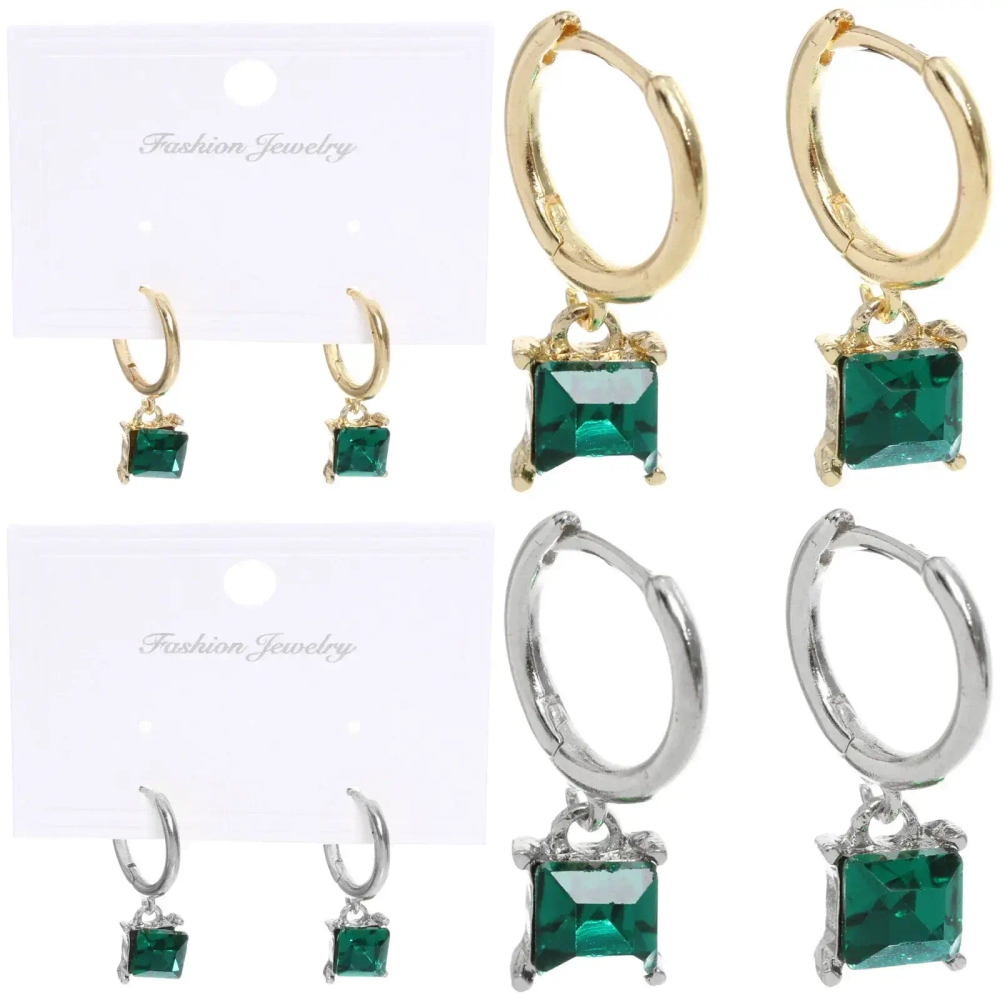 Серьги из гиппоалергенного сплава «ЛАТТИ», глубокий зеленый, цвет серебро и золото, 2,5см