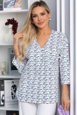 Блуза Статица (бело-сиреневая) Б13774-16М LT Collection