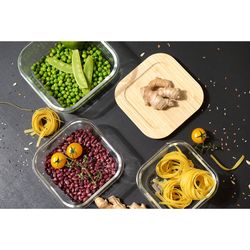 Контейнер для запекания и хранения Eco Store с крышкой из бамбука, 320 мл