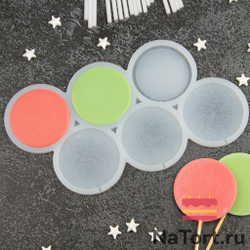 Силиконовая форма для леденцов «Круглые погремушки 5 см»