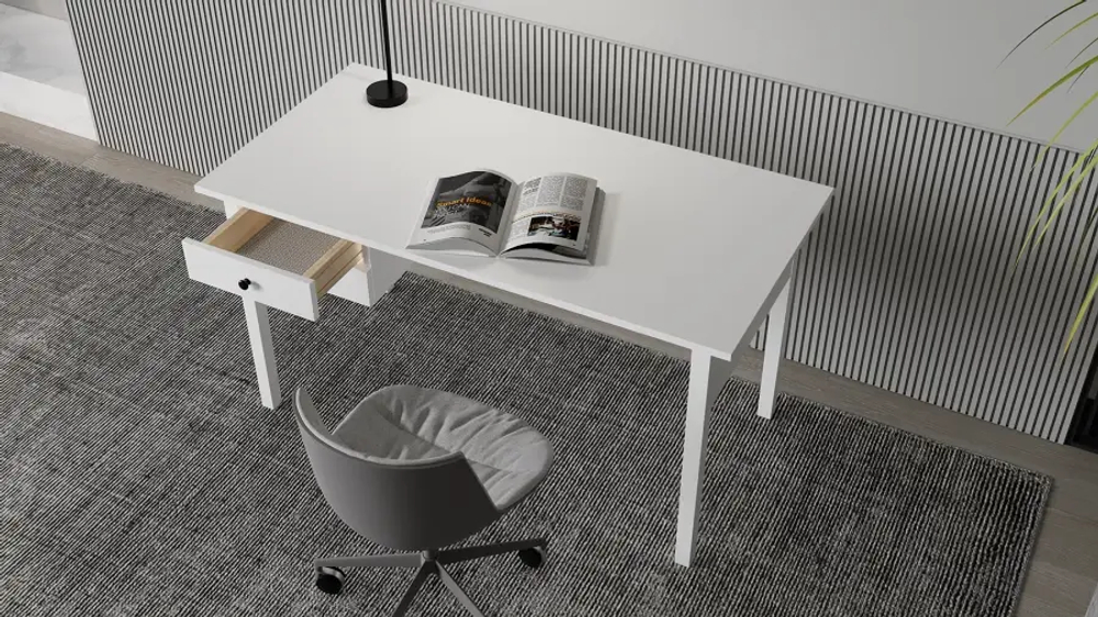 Стол письменный - аналог ИКЕА / ВУХТЫМ / IKEA , 140x70 см, белый