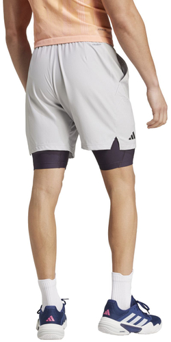 Мужские теннисные шорты Adidas Tennis Aeroready Shorts and Tight Set - серый
