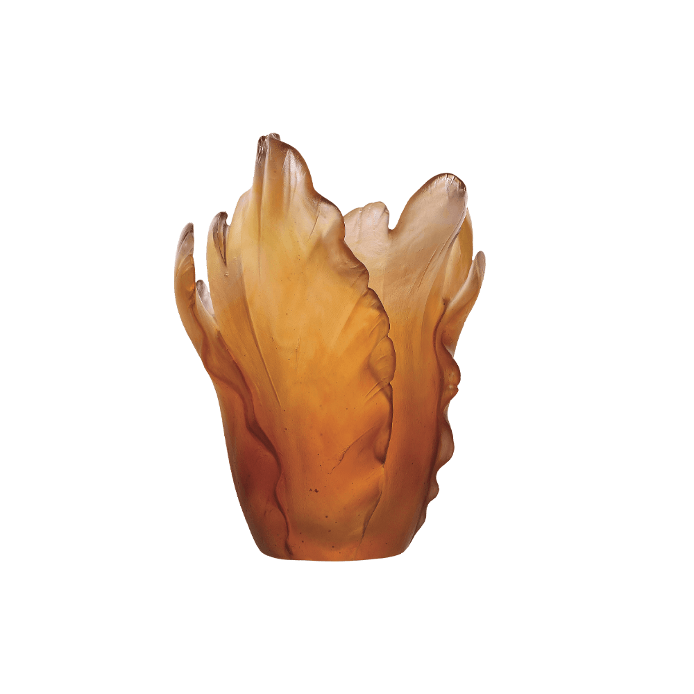 Ваза Daum Tulip янтарная, 17 см