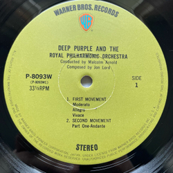 Винтажная виниловая пластинка LP Deep Purple and The Royal Philharmonic Orchestra Conducted By Malcolm Arnold, Concerto For Group And Orchestra (Япония 1971) (Без Оби) (Первый Пресс)