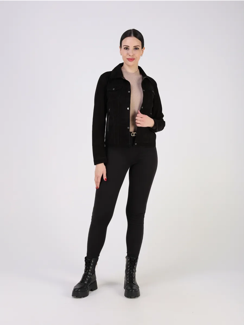 Кожаная куртка демисезонная замшевая натуральная джинсовка