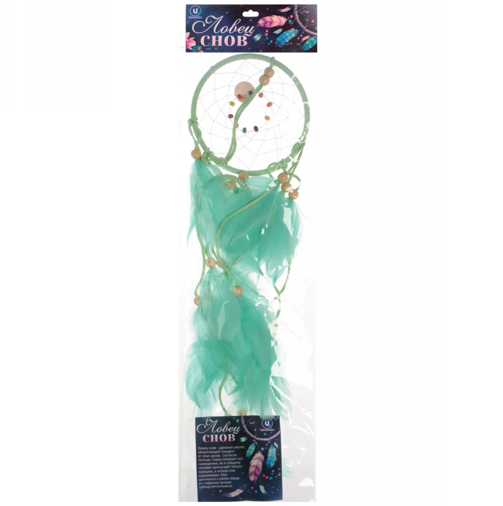 Украшение-оберег «Ловец Снов-Magical dream» 11*50см цвет нежно-зеленый