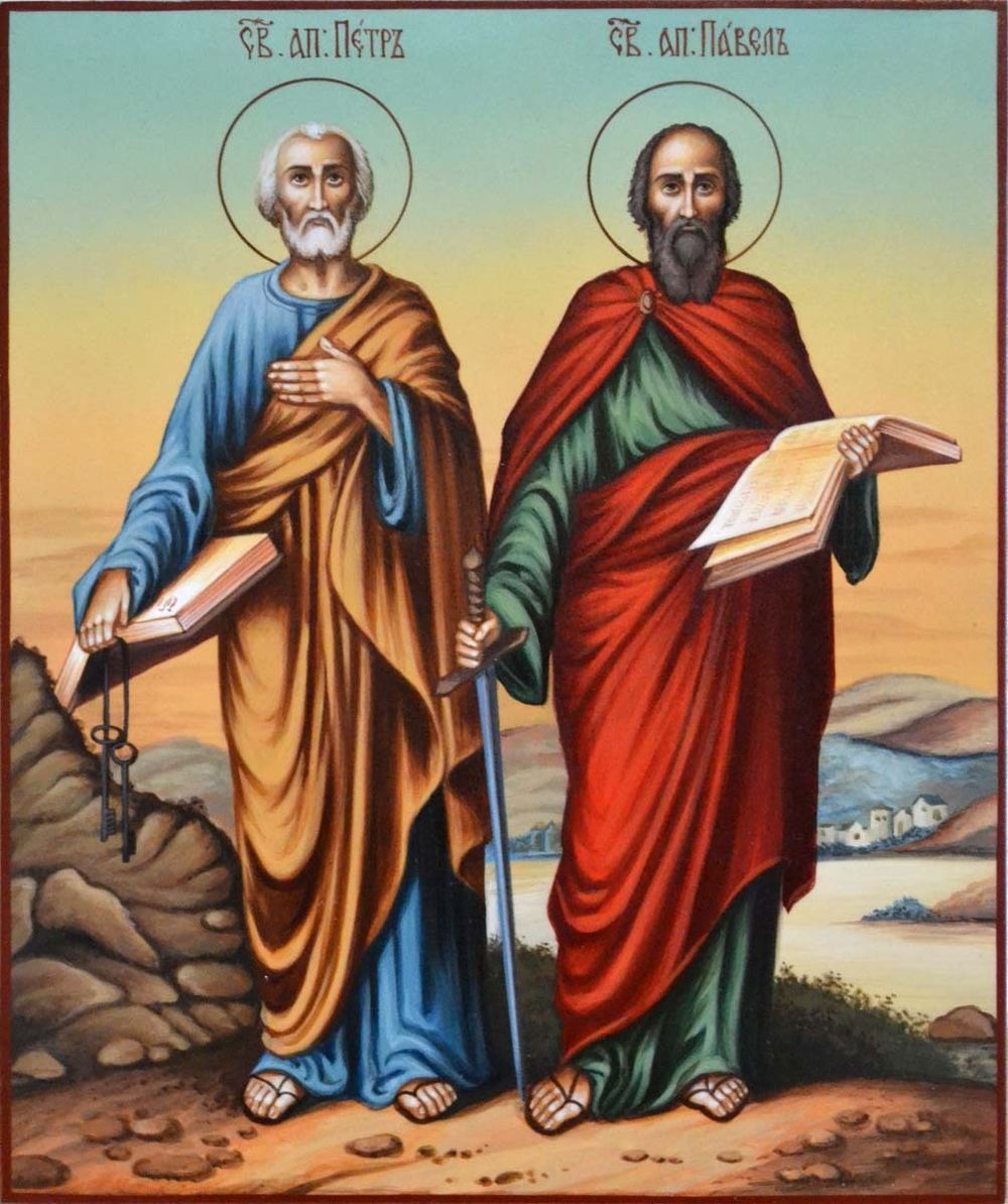 Икона Петра и Павла писанная в монастыре.