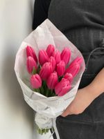 Букет из 15 розовых тюльпанов