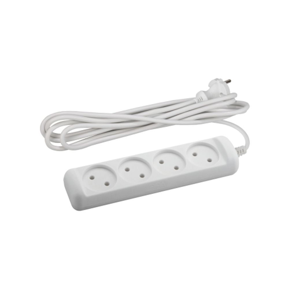 Удлинитель электрический ЭРА U-4-3m-2x1 без заземления 4 розетки 3м ПВС 2x1мм2 10А