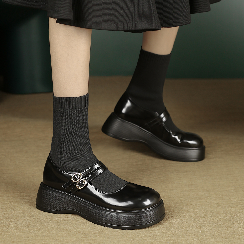 FOXER Stretch Boots Ankle Boots Medium Heel Women"s Black