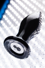 Стеклянная вибровтулка Sexus Glass чёрная 10,5 см