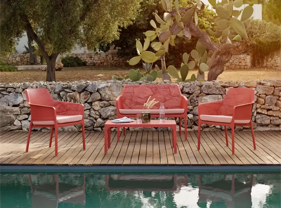 Журнальный столик Net Table 100х40 см красный