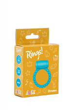 Эрекционное силиконовое кольцо с вибрацией Rings Drums sky blue (Цвет: голубой)