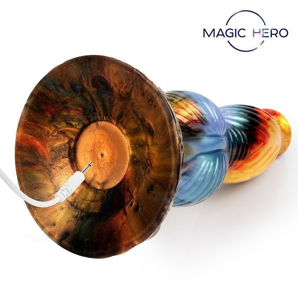 Разноцветный фантазийный вибромассажер - 26 см. (Цвет: разноцветный)