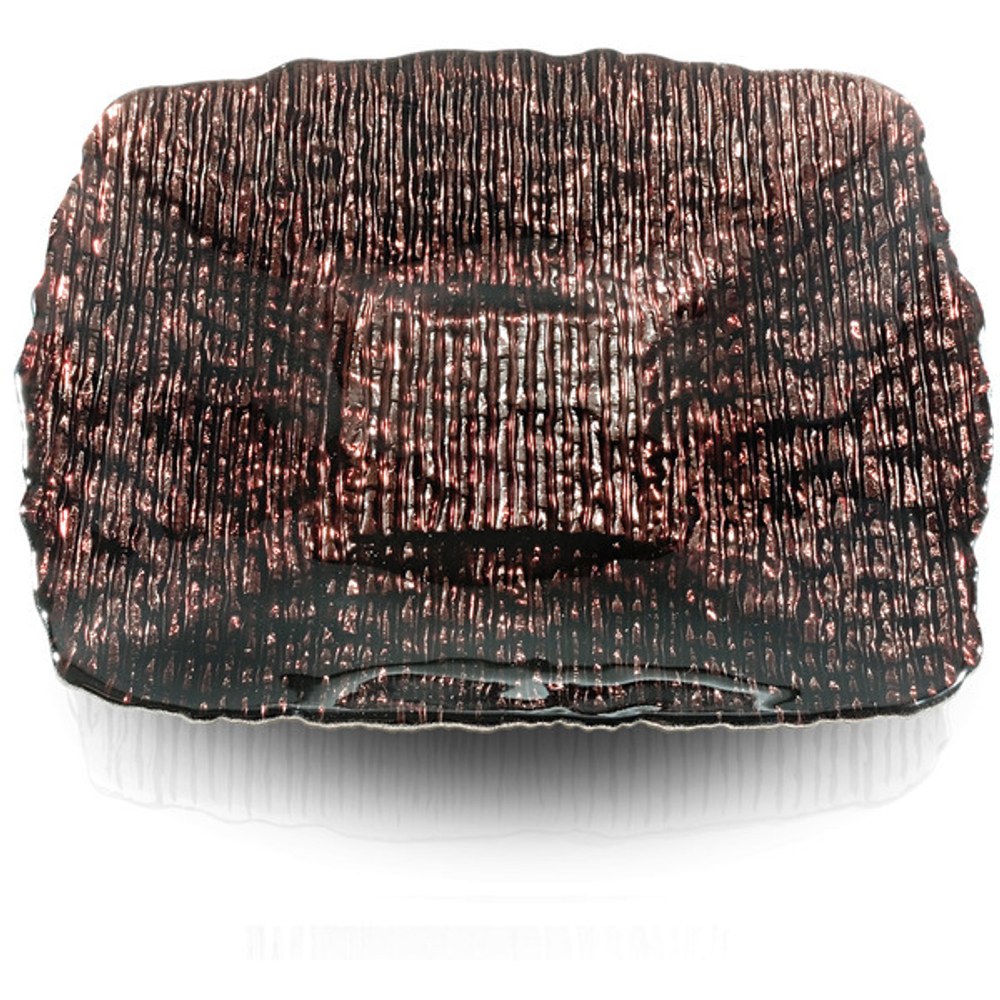 Тарелка закусочная квадратная IVV Ниагара 21см бронзово-хромированная